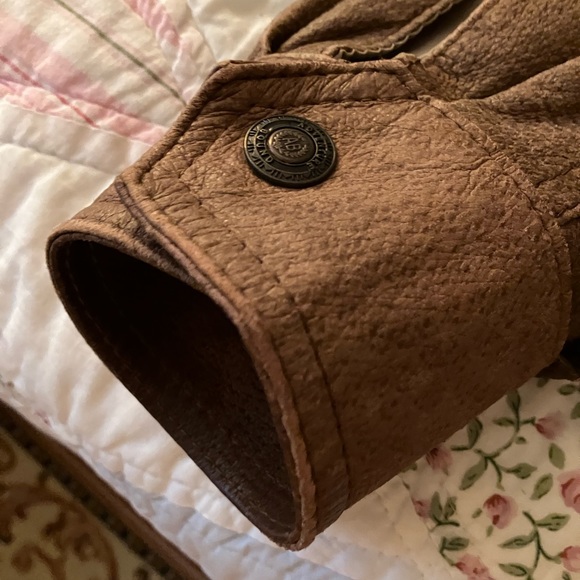 ADVENTURE BOUND ORIGINALS WORLDWIDE TRADING CO BOMBER  LEATHER JACKET BELT ZIP - Picture 11 of 16